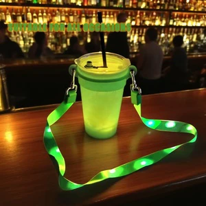 Glowing Strap and Cup Set for Bar Events and Parties Festive Decorations