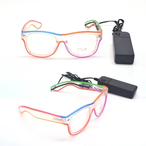 Best Selling SUNJET Custom Logo Flashing Led EL Glasses, Light Up Sunglasses For Party