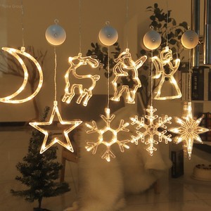 LED Christmas Elk Santa Claus Snowflake PVC Multi-Color Temperature High CRI 60 1-Year Warranty Garden Decorative Light String