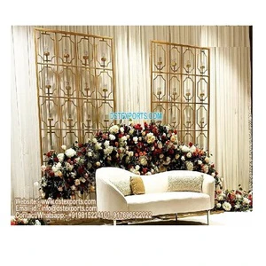 Stylish Diamond Cut Metal Candle Wall Decor Glorious Wedding Reception Stage Candle Walls Lavish Wedding Stage Metal Wall Canada