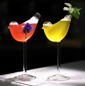 Hot Sale Bar Crystal Unique Fancy Glass Octopus Bird Shaped Drinking Glass Cup Creative Goblet Glass