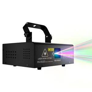 SHEHDS App Control 1W RGB Animation Laser DMX512 Scan Pattern Stage Light DJ Laser For Club Bar Event Show