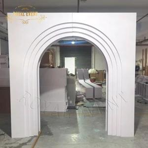 High Quality Wedding Decoration Arch Backdrop Wall Wedding Stage 3d Multi-layer White Arch Wedding Backdrop Decorations for Sale