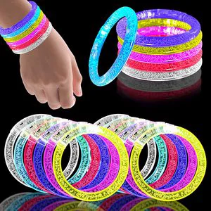 LED Light up Bracelets Glow in the Dark Party Supplies 6 Color Glow Sticks Bracelets for Kids Adults Glow Party Favors Birthday