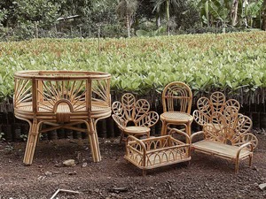 Actual photos at the factory - Photography props for photographers,chairs,cribs, baby beds, Made from natural rattan in Vietnam
