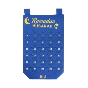 Customized Felt Ramadan Advent Countdown Calendar with Stars for Your Ramadan Supplies