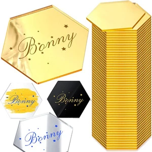 Hexagon Mirror Acrylic Place Cards for Weddings Custom Table Numbers Guest Names Prismatic Blank Sheet-Professional Cutting