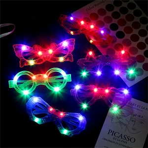 New Design Neon Colorful Light up Eyeglasses Luminous Star Shape Led Glasses Bar Party for Kids Halloween Christmas Parties