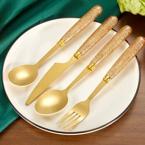 Stainless Steel Luxury Western Tableware Set Knife Fork Spoon-Modern Simple Design Light Luxury Style High-end Holiday Parties