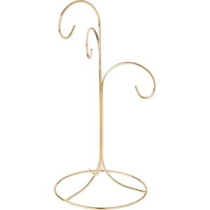 Metal Christmas Tree Stand with Curved Hooks Standing Base Indoor Decor Bendable Design