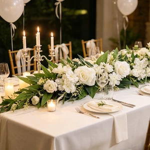 Factory Wholesale Artificial Florals, Wedding Table Centerpieces, Swag Garland Wreath Arch Wall Hanging Home Decor