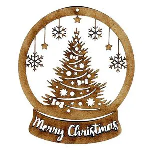 Custom Wood Christmas Tree Ornaments Snow Globe Hanging Pendant Craft Supplies Navidad Party Decoration Christmas Tree Ornaments