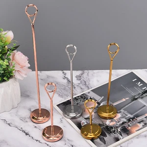 Wholesale Stainless Steel Round Table Number Plate Base Seat Card Frame Hotel Restaurant Wedding Table Card Frame Table Card
