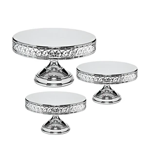 Metal Silver Plated Cake Stand for Party Decoration Round Shape Set of 3 Most Stylish and Luxurious for Wholesale Manufacturer