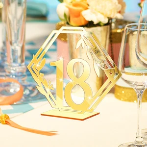 3D Acrylic Table Numbers Wedding Centerpieces Mirror Gold Silver Seating Place Settings Holders DIY Crafts Signs Reception Decor