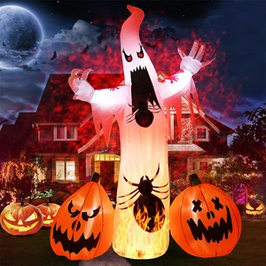 Blow up Halloween Inflatables Build-in Led Inflatable Ghost Pumpkin for Home Yard Indoor Outdoor Decoration