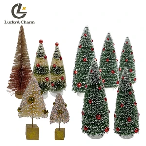Factory Wholesale Holiday Home Party Xmas Decoration Artificial Bottle Brush Sisal Trees Christmas Decorations