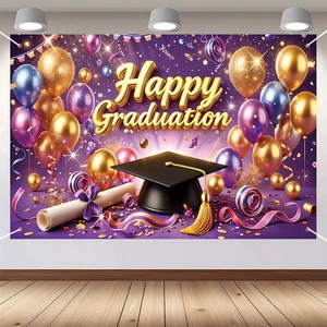 New Graduation Pennant Banner Celebrates Graduation Background Cloth Party Decoration Supplies Stylish Celebration 100%