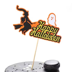 Halloween Party Decoration Supplies Bat Pumpkin Cake Topper Paper Baking Decorations for Ghost Pumpkin Themed Party Supplies