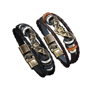 Men's Personalized Halloween Vampire Leather Cuff Bracelet for Party