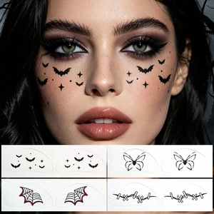 Wholesale Eco-Friendly Paper Spider Web Watercolor Design Halloween Party Makeup Non Toxic Face Temporary Tattoo Stickers