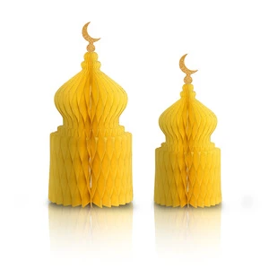 Ramadan Haneycomb Premium Paper Magnetic Eco-friendly Recyclable 3D Islamic Foldable Tabletop Ornament Home Mosque Festival