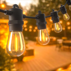In Stock Commercial Grade S14 1W E26 Clear Glass LED String Lights Waterproof Outdoor Festoon for Garden Holiday Wedding