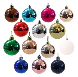 Bulk Set of Colorful PVC Christmas Decorative Balls Tree Ornaments 5.6.8cm for Holiday Decorations