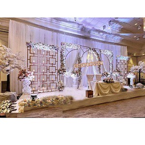 Special Reception Night Stage Decor Candle Walls Customized Color Size Lightweight Metal Frame for Wedding Engagement