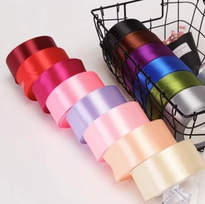 Wholesale High Quality Foam Core Polyester Satin Ribbon Double Sided Multiple Widths for Valentine Birthday Christmas Wedding
