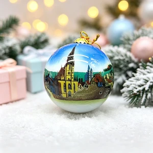 Factory Customized Christmas Ornaments Personalized Painted Glass Balls Hand-Painted Internal Colored Glass Pendants