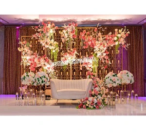 Eminent Wedding Stage Candle Wall Backdrop Stylish Metal Candle Wall Backdrop Elegant Design Wedding Candle Backdrop California