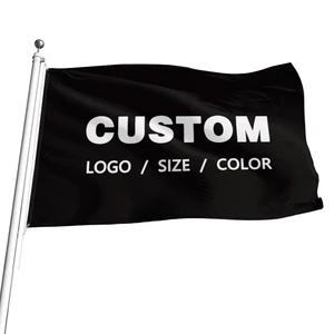 100D Polyester Good Quality Best Price Any Logo Any Design Any Size Blue Red Custom Flags Banners