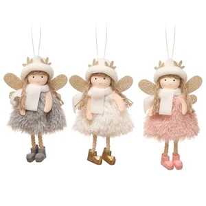 Christmas Ornaments Hanging Ornament Smile Doll Christmas Angel Elk Hat Angels Hanging Decor