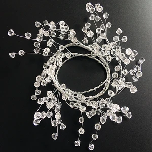Fishing Line Artificial Crystal Bead Garland for Wedding Party Decorations