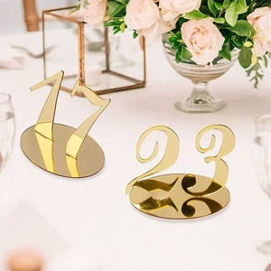 European and American Modern Style Wedding Banquet Table Number Card Acrylic Digital Seat Card for Birthday & Wedding Banquets
