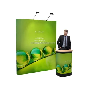 8ft 10ft Curved Aluminum Pop Up Backdrop Stand Silver Frame For Trade Show Photo Booth Weeding Party Displays Customizable Sizes