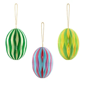 Folding Paper Honeycomb Colorful Easter Egg Hanging Decoration Holiday Supplies