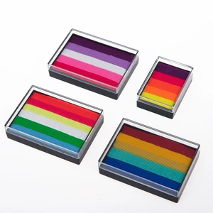 50g Water Activated rainbow Split Cake Face Paint Halloween Party Water Based Body Painting for Kids