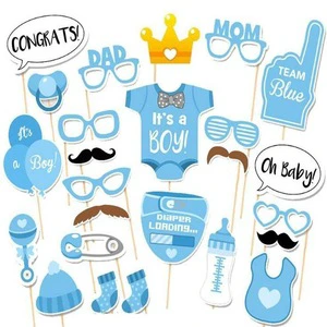 Cute gender revealing decoration party photo props, boys or girls gender revealing party decoration photo props