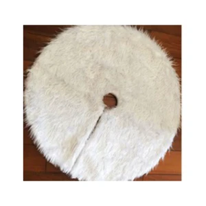 WUJI TS4-1F Christmas Decoration Faux Fur Polyester Cozy Tree Skirt 78cm Dia Christmas Ornament