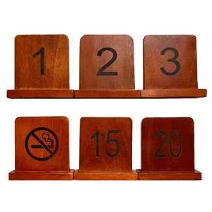 Wooden Square Minimalist Simple Table Number Stand Custom Engraved Black/White 3 in Height Restaurant Hotel Ready Stock