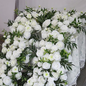 Elegant White Artificial Rose Floral Arrangements Bulk Wedding Table Centerpieces & Bridal Decorations for Valentine's Day