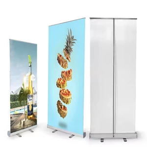 Custom Aluminum Roll Up Display Retractable Banner Stand With Portable Lightweight Design For Commercial Advertising Exhibitions