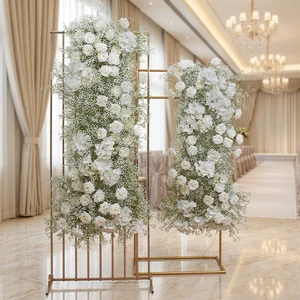 Arch Hanging Flower Table Centerpieces Arrangement Artificial Gypsophila Flower Baby Breath Flower Table Runner For Wedding