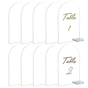 Clear Table Number Display Stand Acrylic Place Cards Name Cards for Wedding DIY Table Setting Banquet Party
