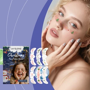 New Easy to Create Festive Atmosphere Party Makeup Tearable Tattoo Stickers Christmas Facial Tattoo Stickers