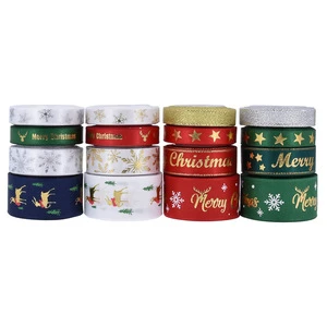 Christmas Ribbon Printed Ribbon Gift Wrap Christmas Decorative Ribbon 5 Yards in Stock