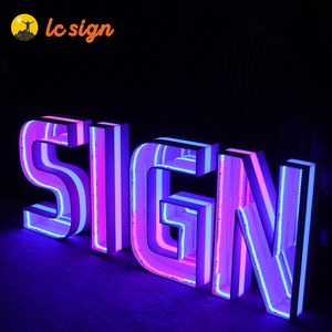 LED Mirror Tunnel Light Round Infinity Wall LED Logo 3d Infinity Mirror Neon Sign Home Decoration 3D Tunnel Mirror Light