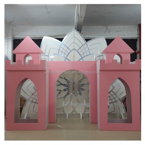 Wedding Party Castle Design pink Backdrop Stage Decorations Wedding Wedding